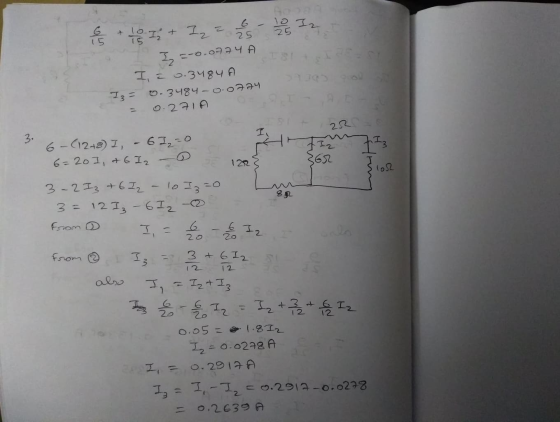 & 10 h + I2 = 2 3 - 1 3 2 II =-0.0234 A I, = 0.3484A 52939 Iz = 0.3484-0.0724 = 0. 27IA 252 Slor 822 12 12 86-(12+8) I, - 612