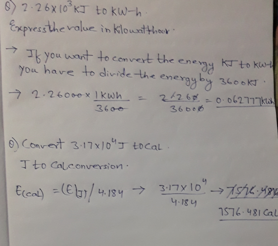 072.26x103 kJ to kW-h Express the value in kilowatthout - If you want to convert the energy KJ to kwy you have to divide the