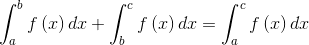 \int_{a}^{b}f\left ( x \right )dx+\int_{b}^{c}f\left ( x \right )dx=\int_{a}^{c}f\left ( x \right )dx