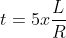 t=5x\frac{L}{R}