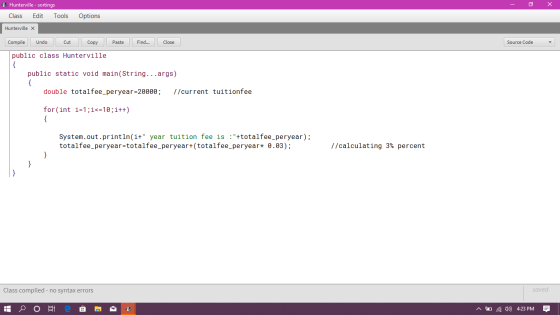 - X 2 Hunterville - sortings Class Edit Tools Options Hunterville X Paste Find... Close Source Code - Compile Undo Cut Copy p