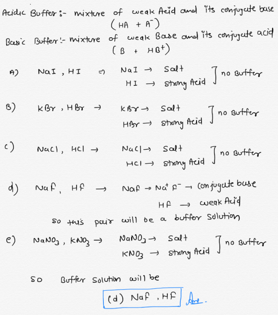 Acidic Buffer i mixture - mixture Basic Buffer of weak Aeid and its conjugate base CHA +A) of weak Base and its conjugate aci