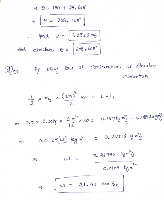 e180 Q8, 668 e z 208. 66 8 l. 2525 m Speed And ao8. 668 direchon е- Consevvshun of Ansular law of ву иg momentun, 1m 41-12 2