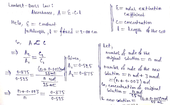 = mda entHineta CaeHicient Lambelt Bee Lao Absonbance, AE.C. C= Concenthation Helo, C patlongHh, ,= ivad andrant = Length the