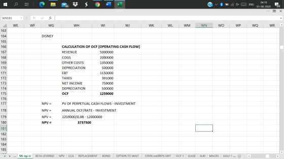 C w ENG 04:19 01-08-2020 66 34 7 Х WN181 . WE WE WG WH WI WJ WK WL WM WN WO WP WQ WR 163 164 DISNEY 165 166 CALCULATION OF OC
