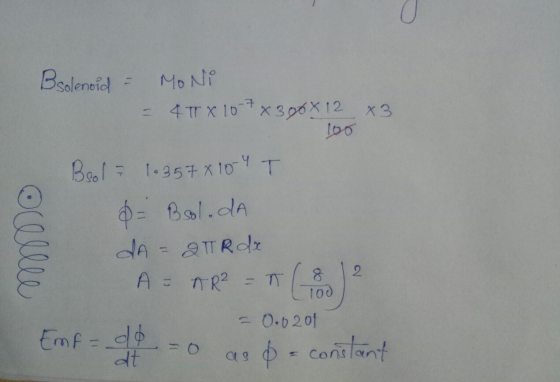 Brol = 10357810-4 Bsolenoid = Mo Ni 4T X 107 X 300 X 12 X3 100 T ocelle o Bol.da da = 2TR de 2 A = AR² - T 8 100 -0.0201 Emf