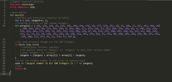 1 2 3 4 5 6 7 8 9 10 //import required libraries #include <iostream> using namespace std; //main method int main() { //declar
