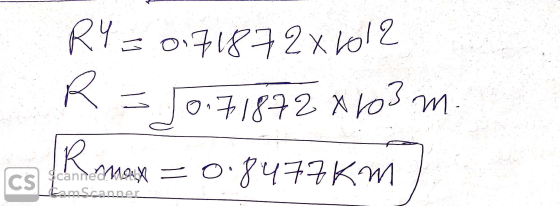 RY = 0.71872x2012 0.71872 x 63m. R Rmax = 0 Cscanne C10AX 0.8477 km LamScanner