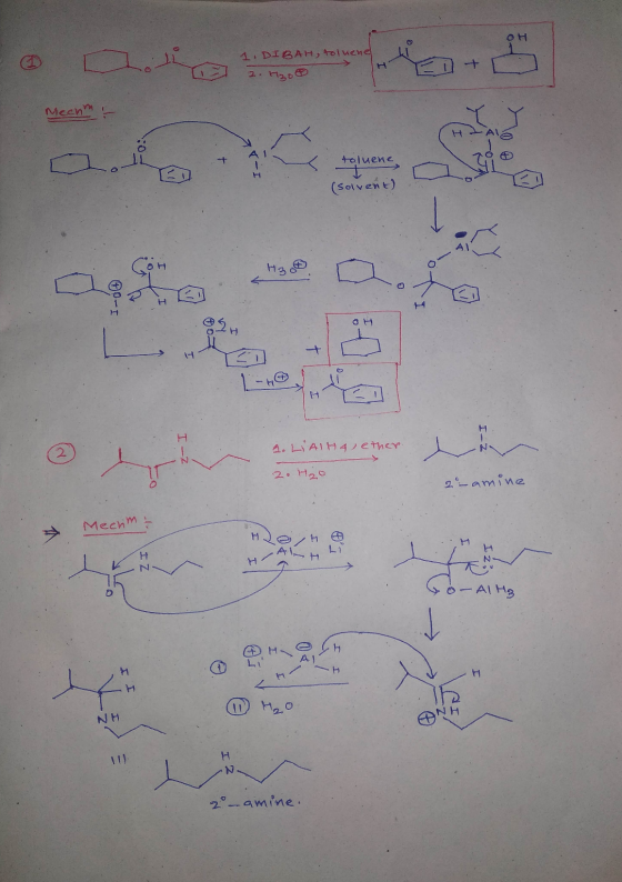 1 DIBAH, toluene. 2. H2,00 Meenmt H-Alé [ 1 11 + toluene, 1 COM (solvent) A I I-2 1. LAIH 4 ) ether 2 H₂O 2 - amine Mechm. ..