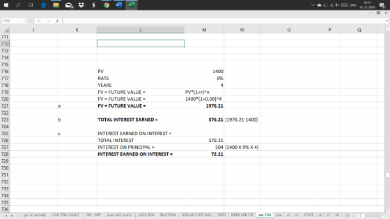 VOL 16:11 x 9 ENG E 26 12 2019 X 1712 . fi X I K N 711 7121 713 714 716 717 1400 9% 718 719 PV RATE YEARS FV = FUTURE VALUE