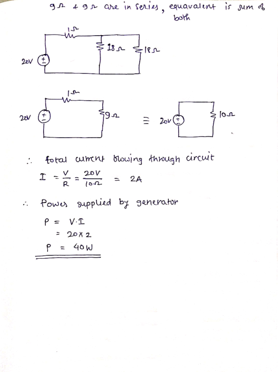 borh In- on R (on -. Pow suppied by generator p = 40W
