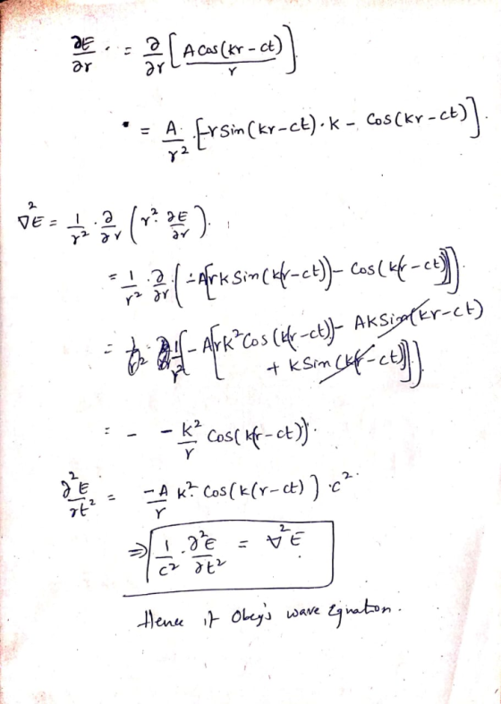 A Cas (-ct) ar FrSin (k-t)k AFrr-d)Gass). Cos Ckr ( (KSim(f) Cas VE = . -ArkCos (-ct AkSir-ct) t kSim Cos(-ct) Y A K Cos(k(r-