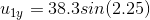 uly 38.3sin(2.25)