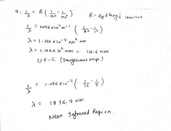 3. Ş= Ro ove strat) . Ra Rujd besorgs constant § 5 1096 X10m- ( ) x=1-216 x 10-7 X100 nm 1=1.44610% nm = 121.6 mm uu-c (Da