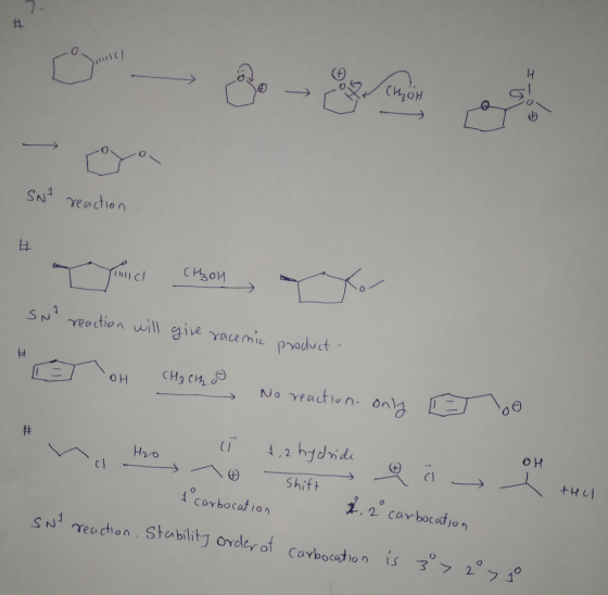 ill BOH SNT reaction De Honor SN reaction will give racemic product- T OH CH₃ Cho No reaction. only o í 4,2 hydride na Hrono
