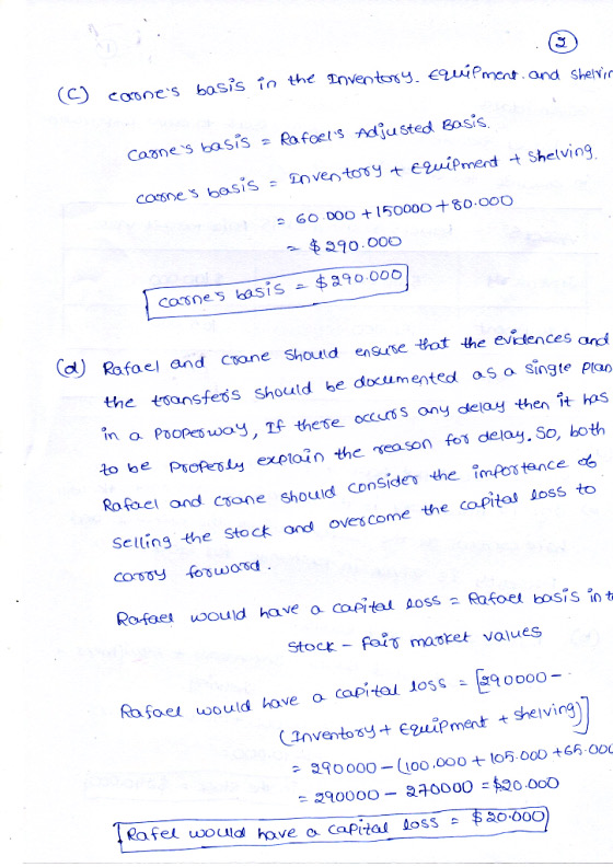 (C) carones basis in the Inventory. Equipment and Shelvic - Rafaels Adjusted Bosis. Carnes basis connes basis - Doven tor