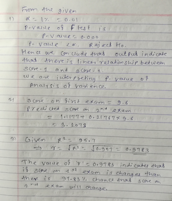 Forom the given =0.01 P-value o ftest P-vauue 0.000 Pv ceule Hene we is Reject Ho. output indicate Con Uude thnet there is 1i
