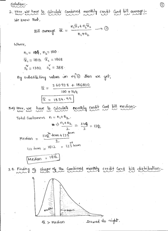Solufion- a. te oe haue atulak Combined monblyitGo bill aueog avera We knoo bal Bill average 포 Where, x, =1812 %,-1868 S, 13