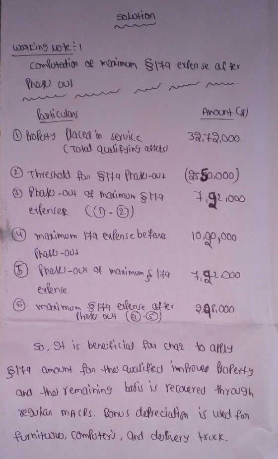 solution working Note: computation of monimum Phase out §lta expense after w mer u u Amount CD) 32,72.000 (as 50.000) 792,000