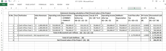 07.11.2019 Microsoft Excel Si FILE НОМE INSERT PAGE LAYOUT FORMULAS DATA REVIEW VIEW A В D Н K M 1 Statement showing calculat