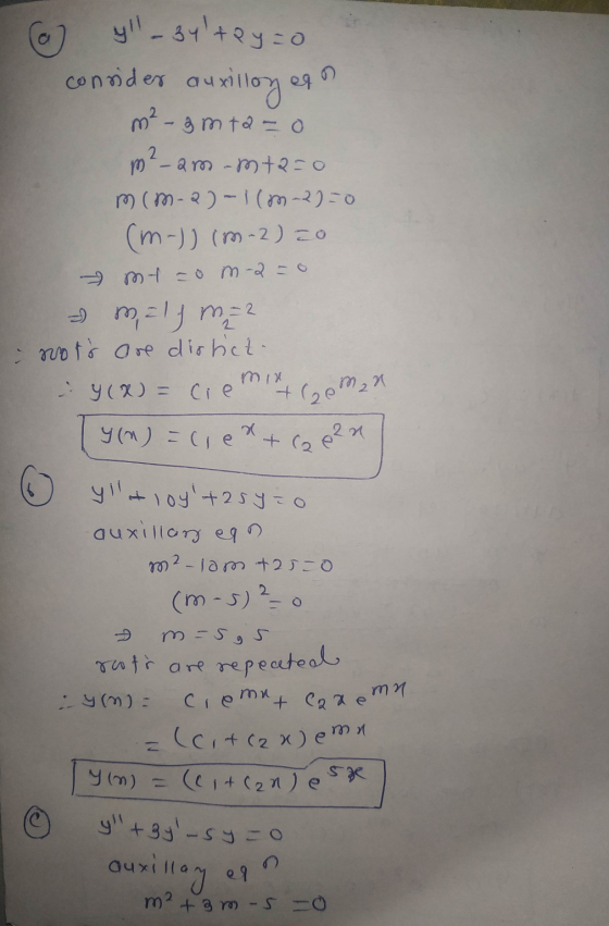 a -34tayao consider auxillon egon m² - 3 mta-o m²-am-mtazo mm-2)-ilm-2)=0 (m-)) (m-2) 20 → mH com- do Malf m=2 noots are d