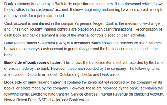 Bank statement is issued by a Bank to its depositors or customers. It is a document which shows the activities in the custome