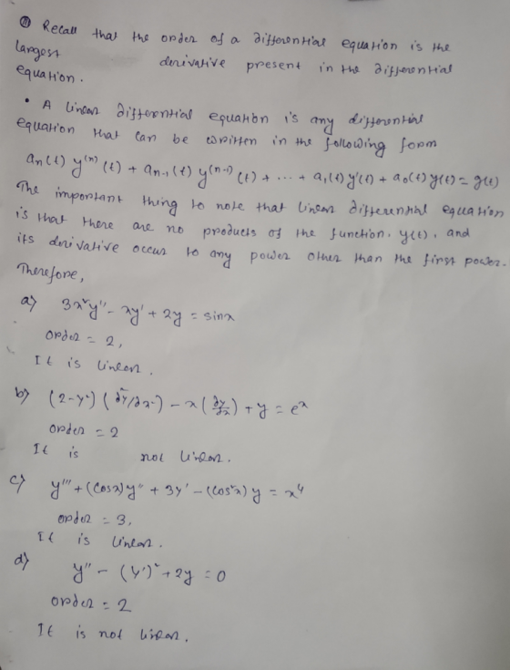 Recall largest that the order of a derivative differential equation is the present in the differential equation. A lineas dif