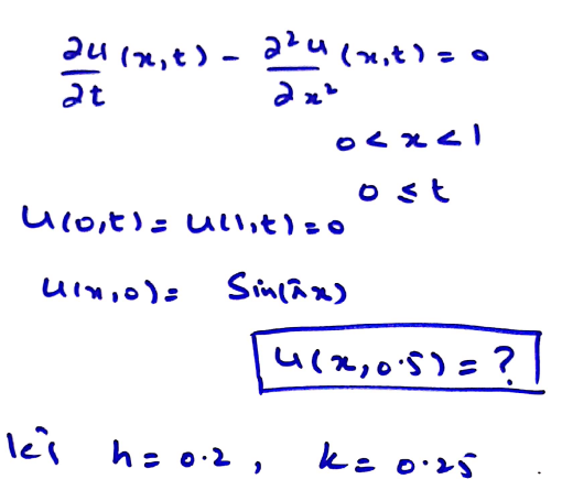 au ca, t) - azu (nt) = 0 at an² ocael ost uncoot)= ullit)=0 linio): Sincan) 418,0:5)=? lei hao.2, k= 0.25