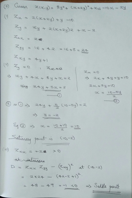 (6) Cuven Curen zracy)= 84²+ coctzy)² + xy -10C २५. () = 2(x+2y) + 9 -10 Zy= 16y + 2(x+2y)2 + x - 2. Lxx 2. Zyy = 16+ 4.2. =