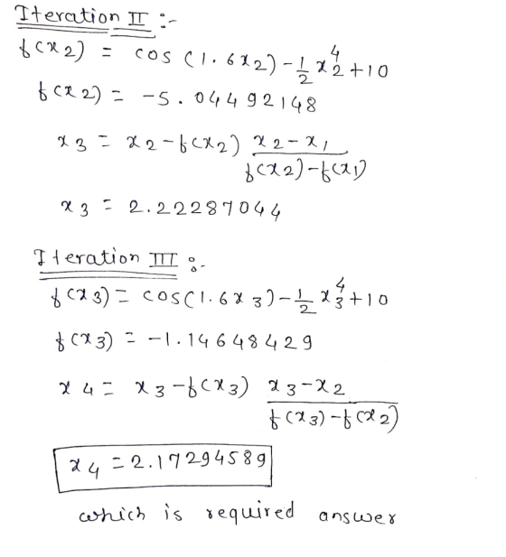 Tteration I 2. χ3 2.22237044 Iteration Ⅲ : 2 ahí ch 、s equired answer