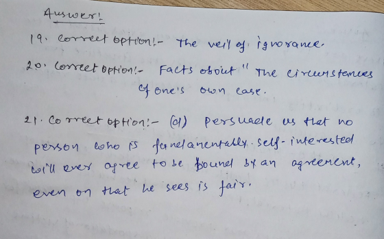 Auю сх. 19. Correct option. The weil es ignorance 20. Cossect option: Facts object The circumstances of ones own ease. 21.