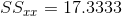 SS_{xx}= 17.3333
