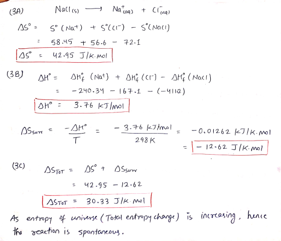 (3A) Asº - = las = Nacios) Na taq) + Clean 5° (Mat) + 5°(61-) - 5°(NaCl) 58.45 + 56-6 - 72.1 42.95 JIK.no (38) SHP = = DHO :