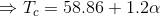 \Rightarrow T_c=58.86+ 1.2\alpha