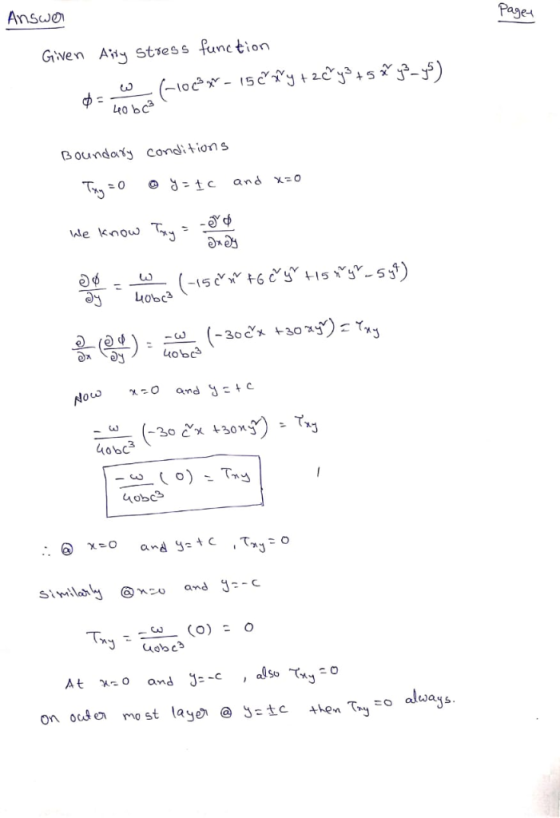 Page Given A#xstiess function Lo bc Bounda conditions We know T,, 4obc3 obcs 4obc obc ブー 4cbc3