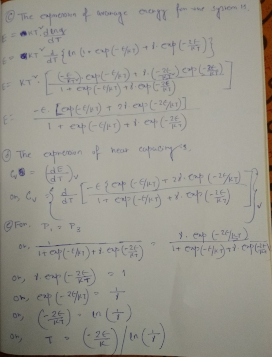 @ The expression of aromage energy for the system is, KT, din dT E K T & { ln (ir cap (- 6/47) + 1 cap (-26 ) } . - KT. I ff.