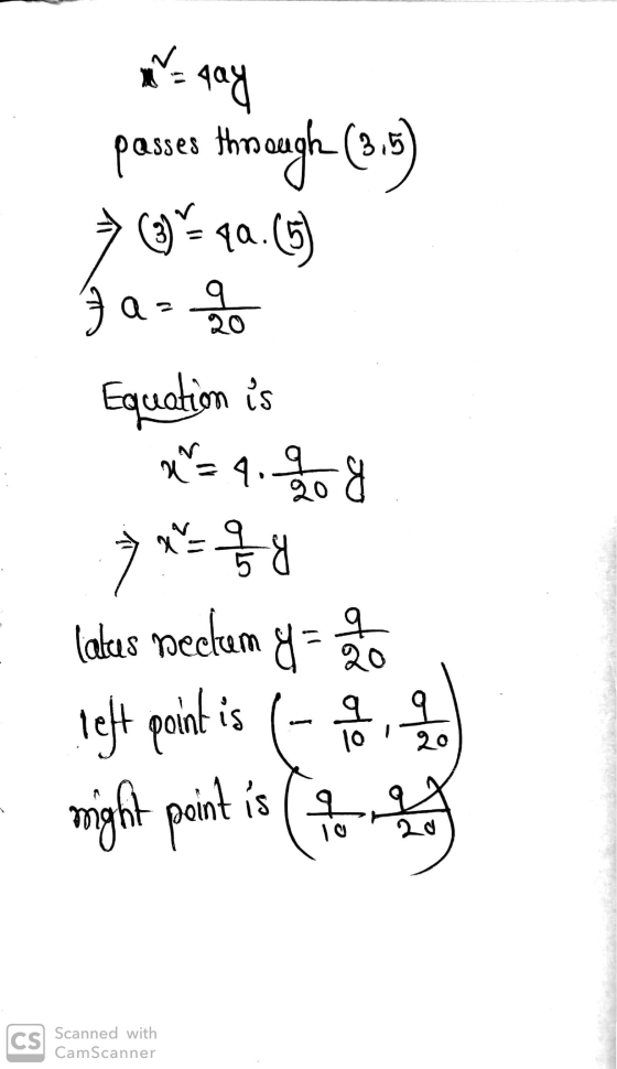 passes this 3.5 qay through 7a. ja = 2 Equation is ( 3 ) ( 5 ) a १ 20 ♡ 4. og x = 9 (atas meclum yet 오. 10 20 left point is m