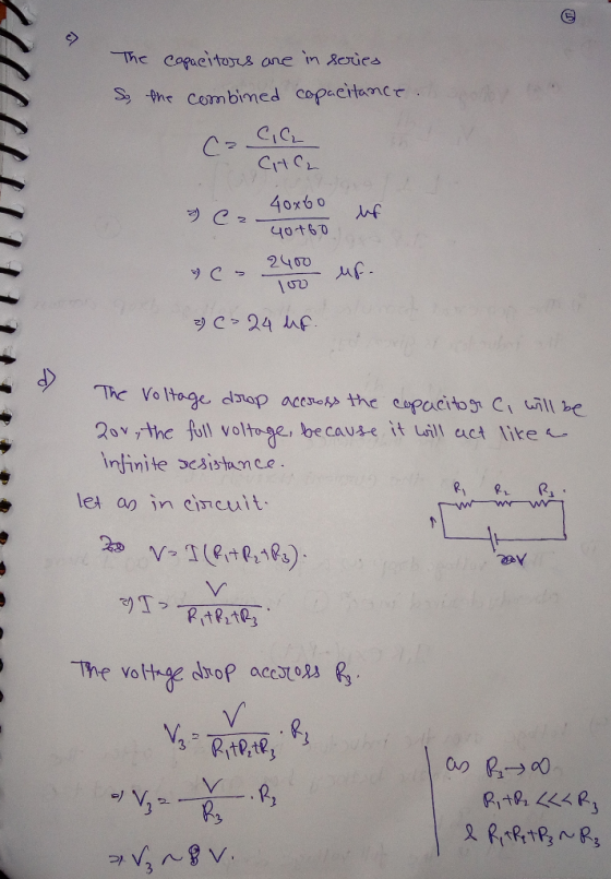 S, thr Combined capacit nCr CrtCL 40x6 Zov,the full voltage, be cauze itLA11 act like infinite 가esistance 当 let a, in cinuit