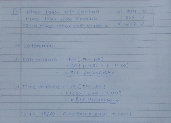 c Direct 1abor 90le varian Ce 864 828 labor time vanane D ৫C। E 1692 U TOTC DIect 1abor cOSt vanan Ce EXPlanation AH CSR- AR