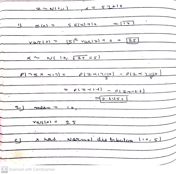 z ~ NION) oltrs 9 Elx) = olt 1213 S rail x) = 1572 var 12) + 25 xr NI 10 25 =5) Ping* *17) - 10I-LIXZld P12*1510 s Plz <1.4)
