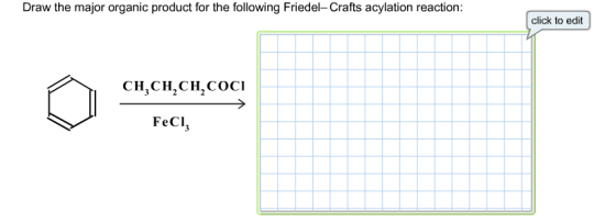 Draw the major organic product for the following F