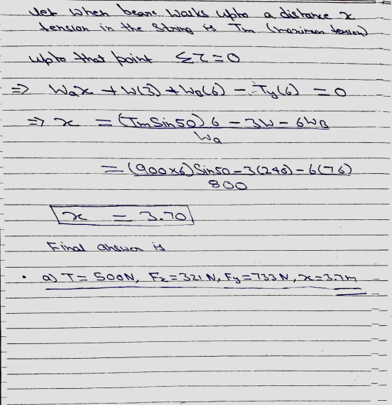 led when beare Works uplo a distance a tension in the string i Im (marimanteniend upto that point sr-o > Was twist Wolo) - Ty