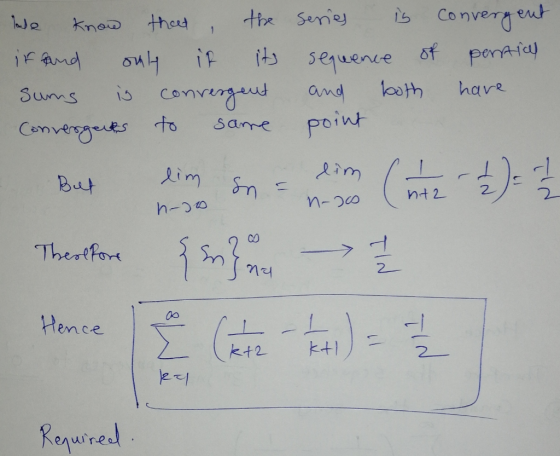 We know that the if and only if its Sung is convergent Convergenes to same series is sequence of and both point convergent pe