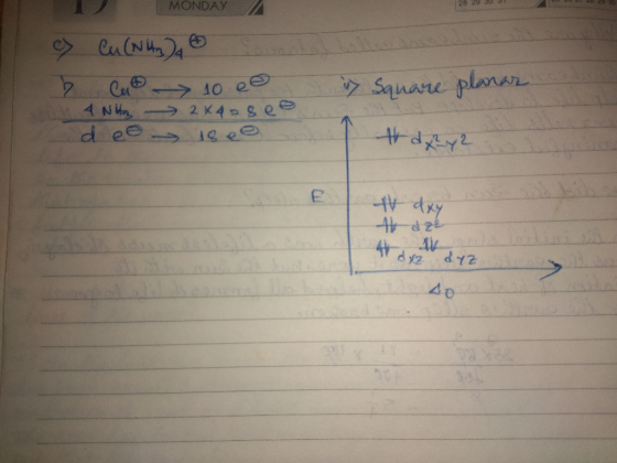 MONDAY CulN Square planar Cu 10 e 4 N n 2 K4 Ses d ee