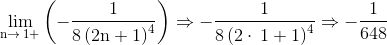lim n+1+ 8 (2n +1) W 8(2.1+1)4 648