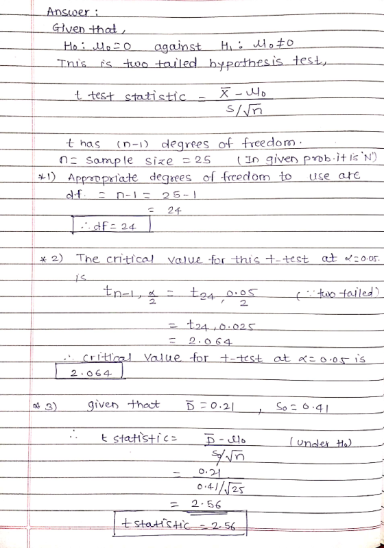 Answer : Given that Hoi Here against H: Moto S__two tailed bypothesis_test, - t test statistic - X - o s/n t has (0-1) degree