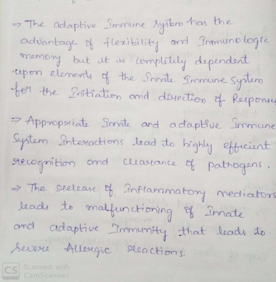 => The adaptive Immune sysbm has the nologre advartage if flexibility and Inmuno memony but it ds tepon elementy of the fnnat