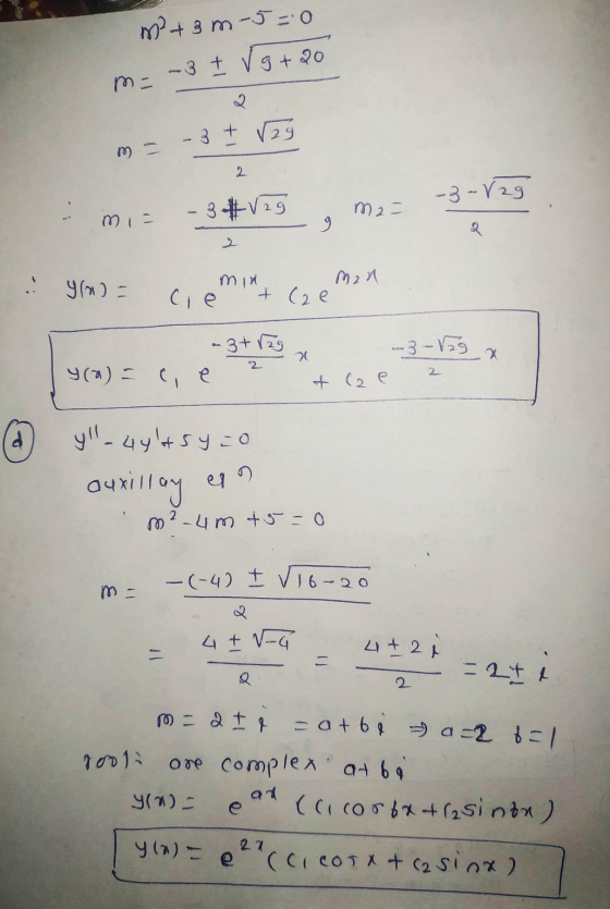 m² +3m-5=0 - - 3 + vg+20 m = -3 + 129 m 2 mis - 3#vag me -3-12 & YM) - ciemint ca e man - 3+ 129 x ya) = le -3 -128 x & le 2