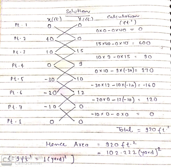 Solution Calculation PE 1 Lot ZO - (ft. ²) OXO-OXU0 = 0 Pt.2 40 15x40-OX10 600 15440-Ox 10 : 600 10x 9 -OXI5 = 90 OX10 - 9X(-