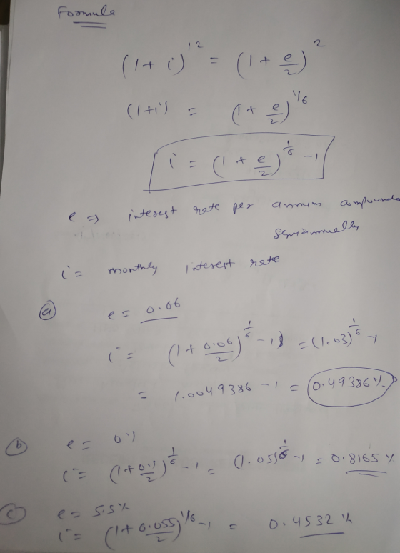 Formule 2 (1+) = (1+) 16 (ltis (+) (te annum interest rate per ampoonda seriamuelle, monthly interest rete la 0.06 (1.03) 7